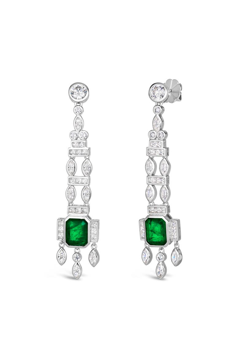 Onassis 6 Carat Emerald Drop Earrings, Main, color, Emerald