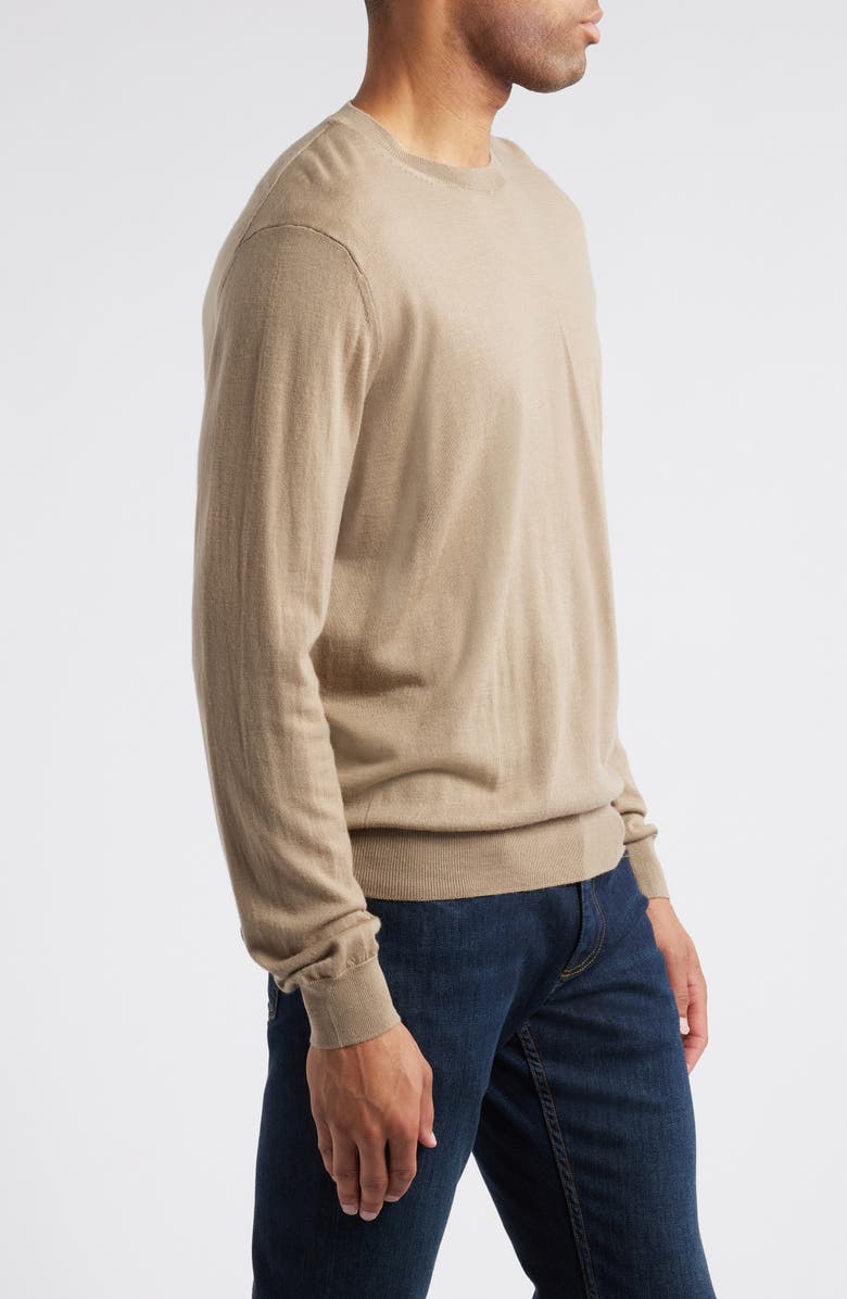 MANGO Crewneck Wool Sweater, Alternate, color, Sand