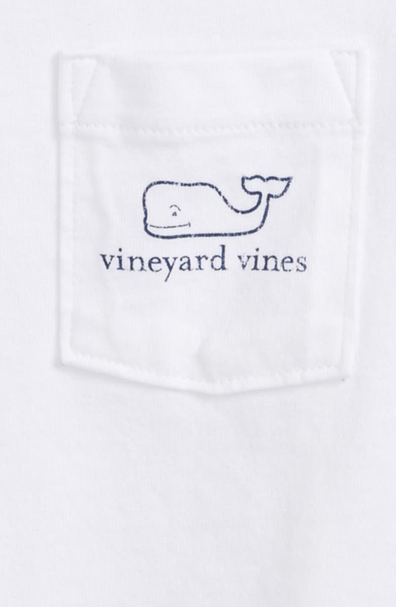 vineyard vines Kids' Whale Logo Pocket Long Sleeve Graphic T-Shirt, Alternate, color, White Cap