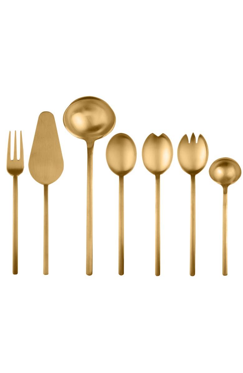 Mepra Due Serving Set - 7 Pieces, Main, color, Ice Gold