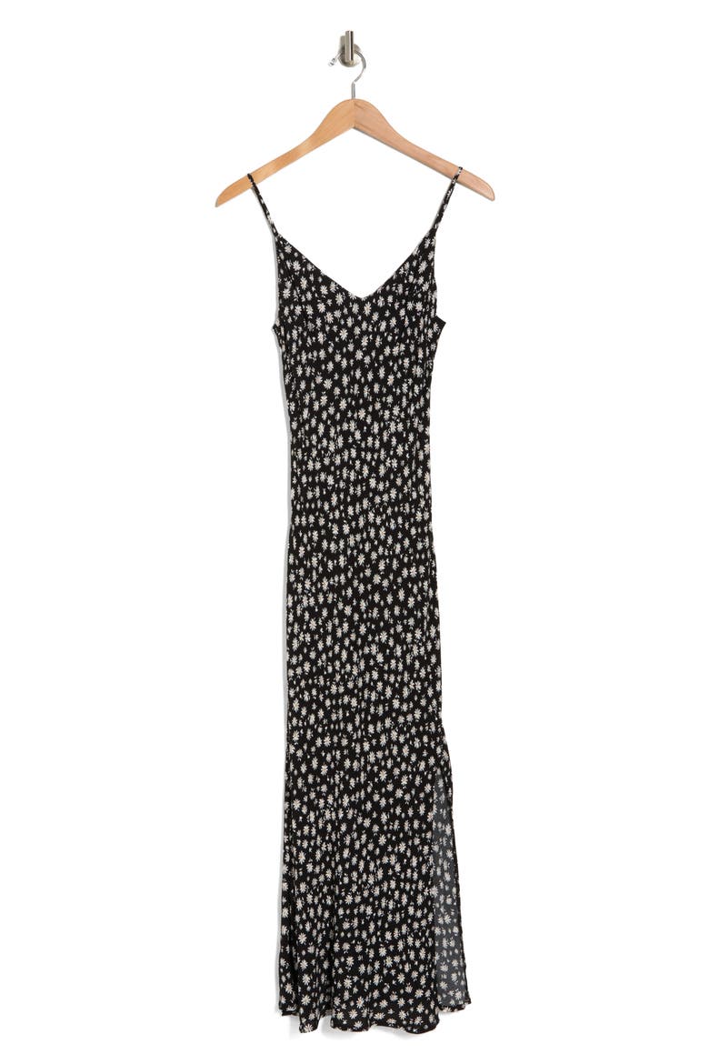 Floral Midi Slipdress, Alternate, color, BLACK