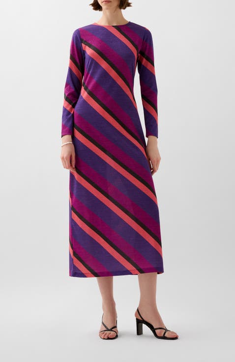 Stripes Lurex  Jersey Dress