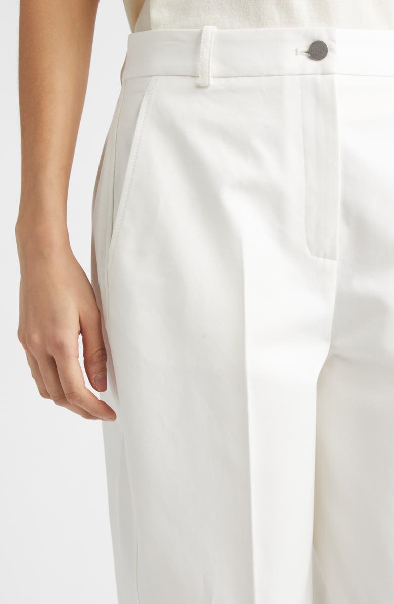 PARTOW Astor Cotton Twill Tapered Leg Pants, Alternate, color, Ivory