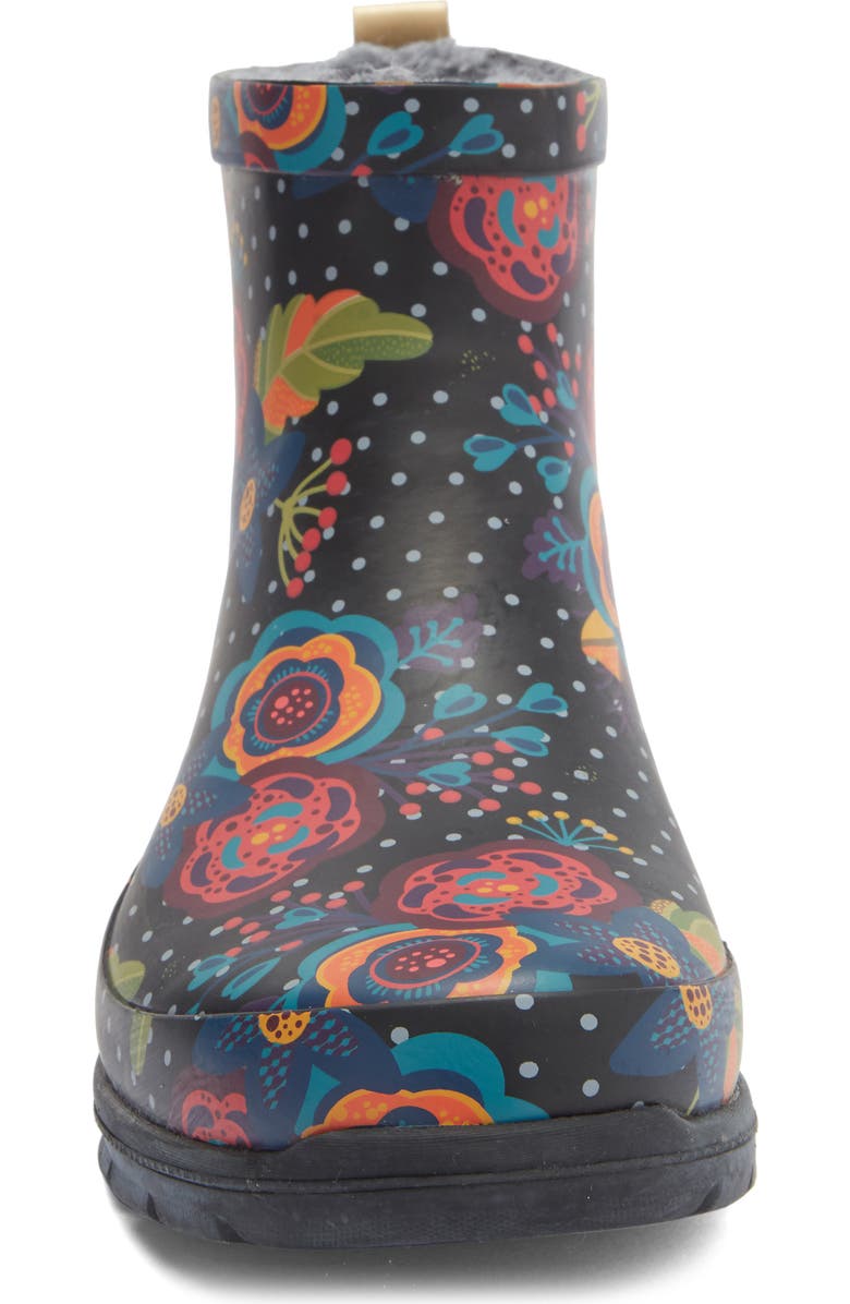 Western Chief Boho Bloom Faux Fur Lined Short Rain Boot, Alternate, color,