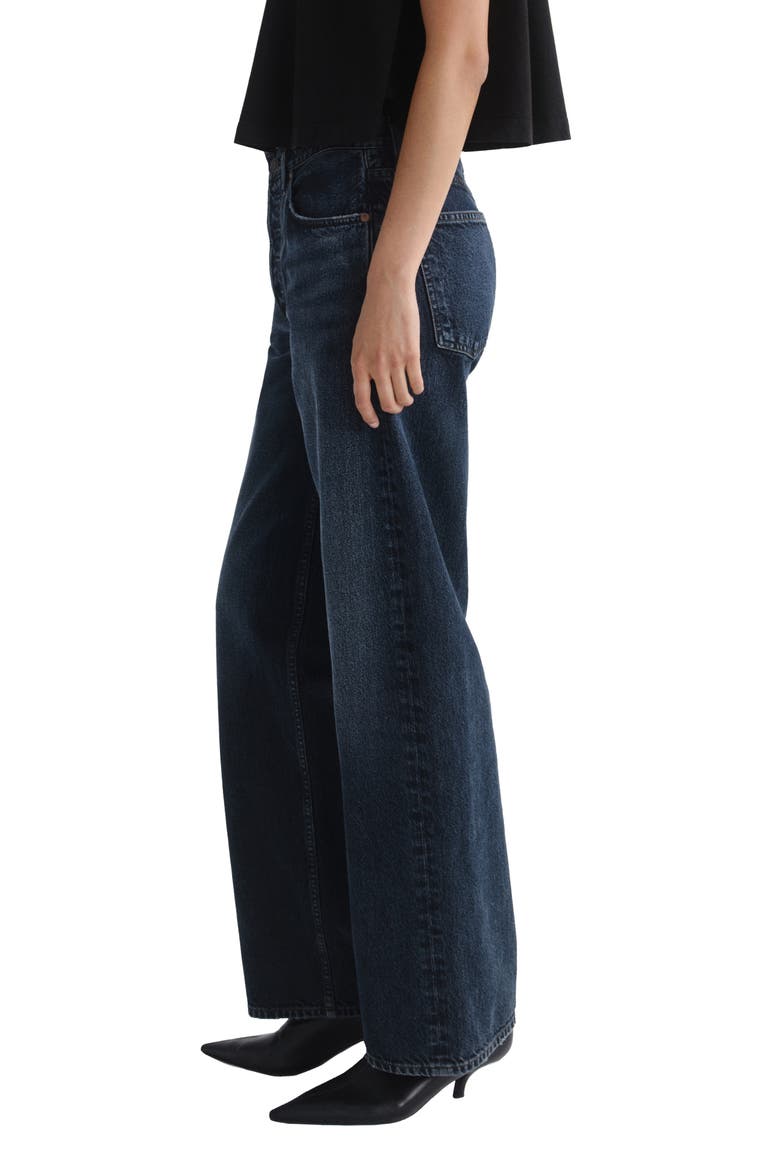 Arc High Waist Wide Leg Jeans, Alternate, color, CENTRAL DK BLUE BLK