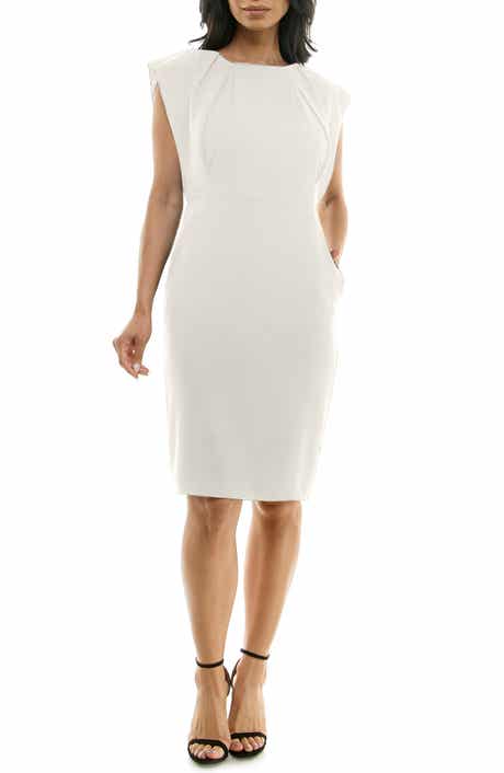 Nina Leonard Pleated Sheath Dress