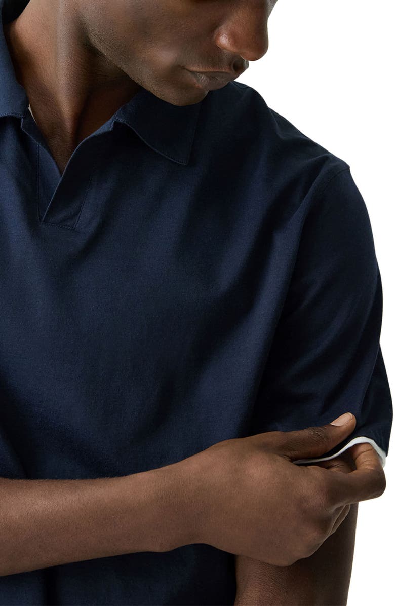 Theory Layered Pima Cotton Polo, Alternate, color, Baltic/ White