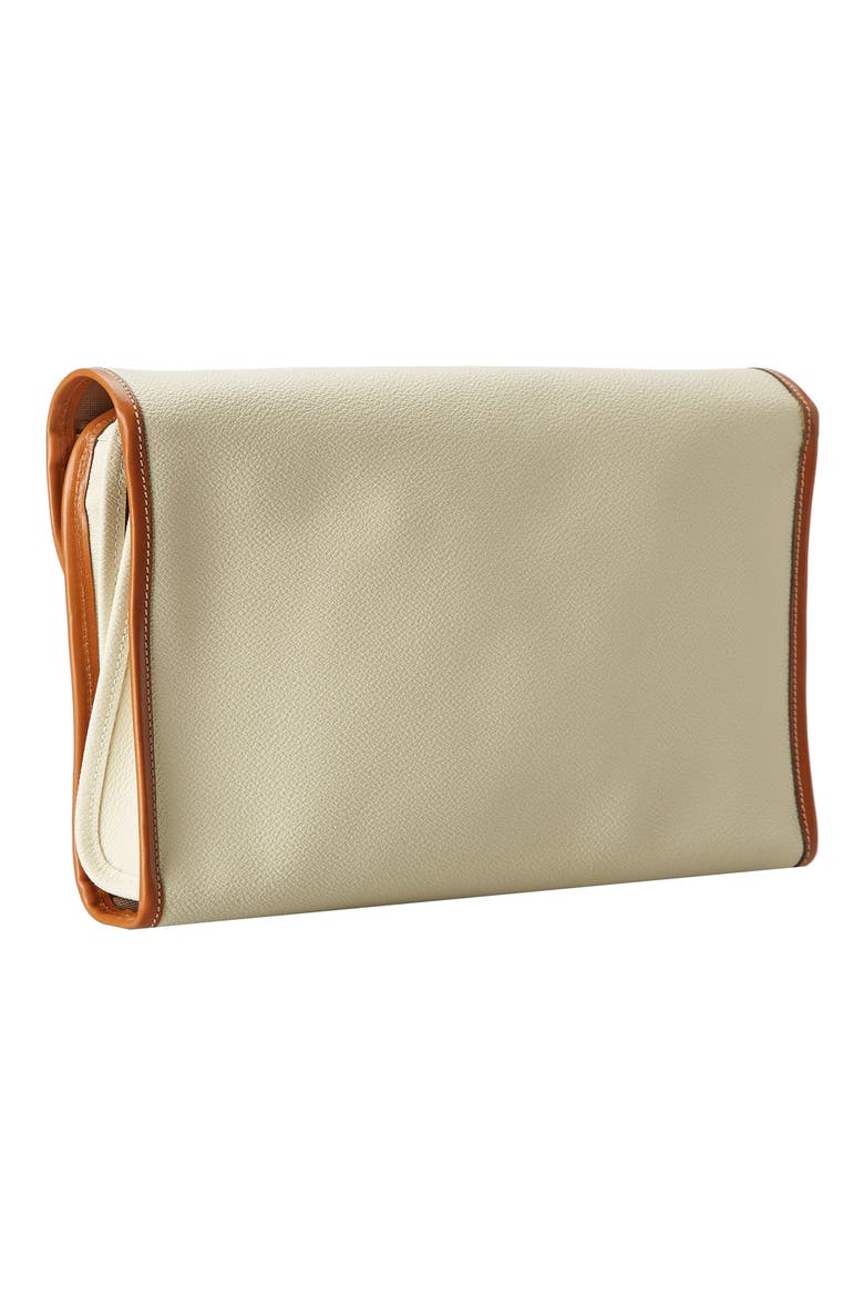 Firenze Faux Leather Trifold Dopp Kit, Alternate, color, CREAM