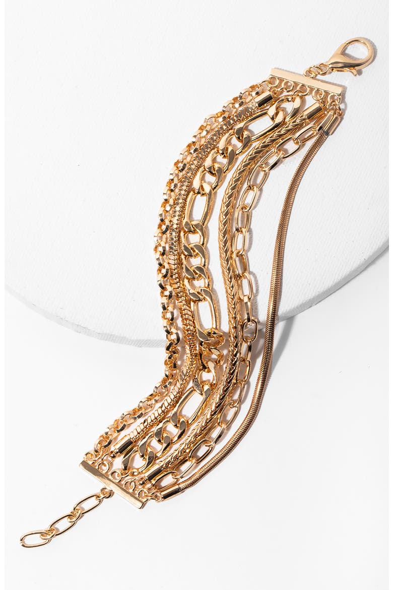 Multi-Chain Layered Bracelet, Alternate, color, GOLD