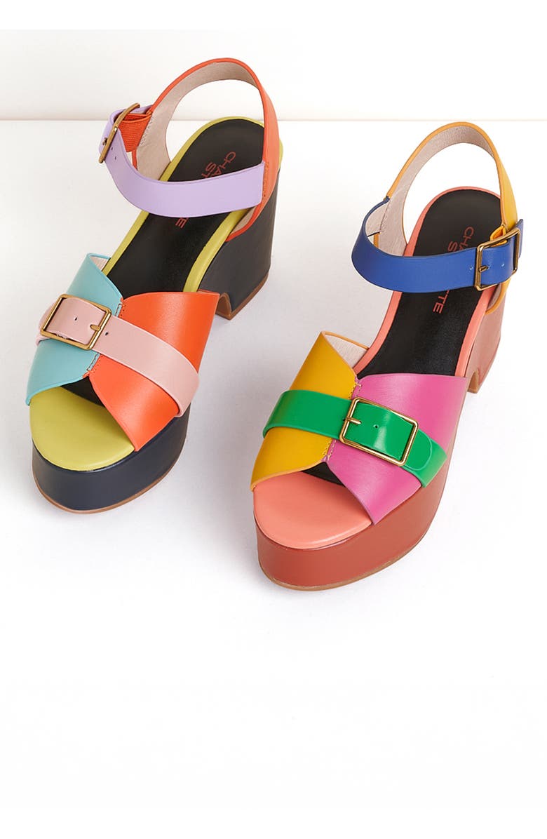 Charlotte Stone Raf Platform Sandal, Main, color, Solimar