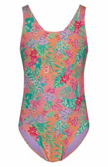 Kids' Coastal Breeze Cutout Rib One-Piece Swimsuit