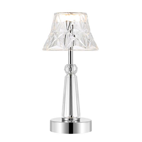 Madelyn Bohemian Classic Acrylic Rechargeable Integrated Portable LED Table Lamp