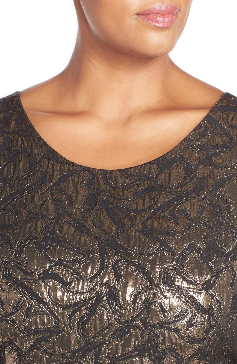 BB Dakota by Steve Madden BB Dakota Metallic Brocade Fit & Flare Dress, Alternate, color,