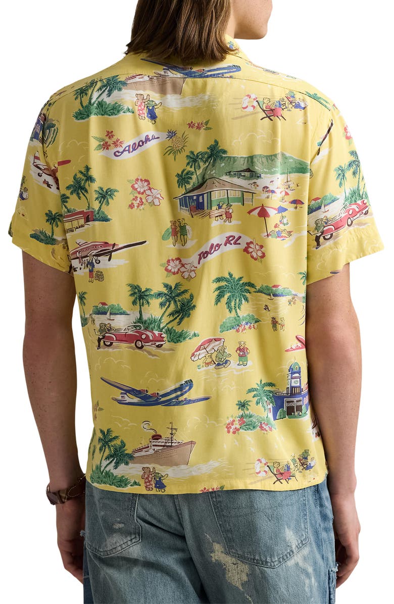 Polo Ralph Lauren Aloha Print Classic Fit Camp Shirt, Alternate, color, 