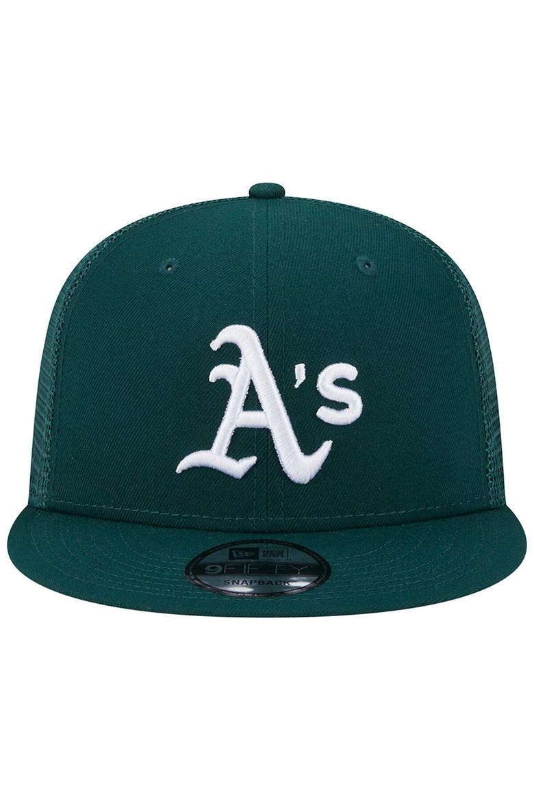 Men's New Era Green Oakland Athletics Team Color Trucker 9FIFTY Snapback Hat, Alternate, color, Green