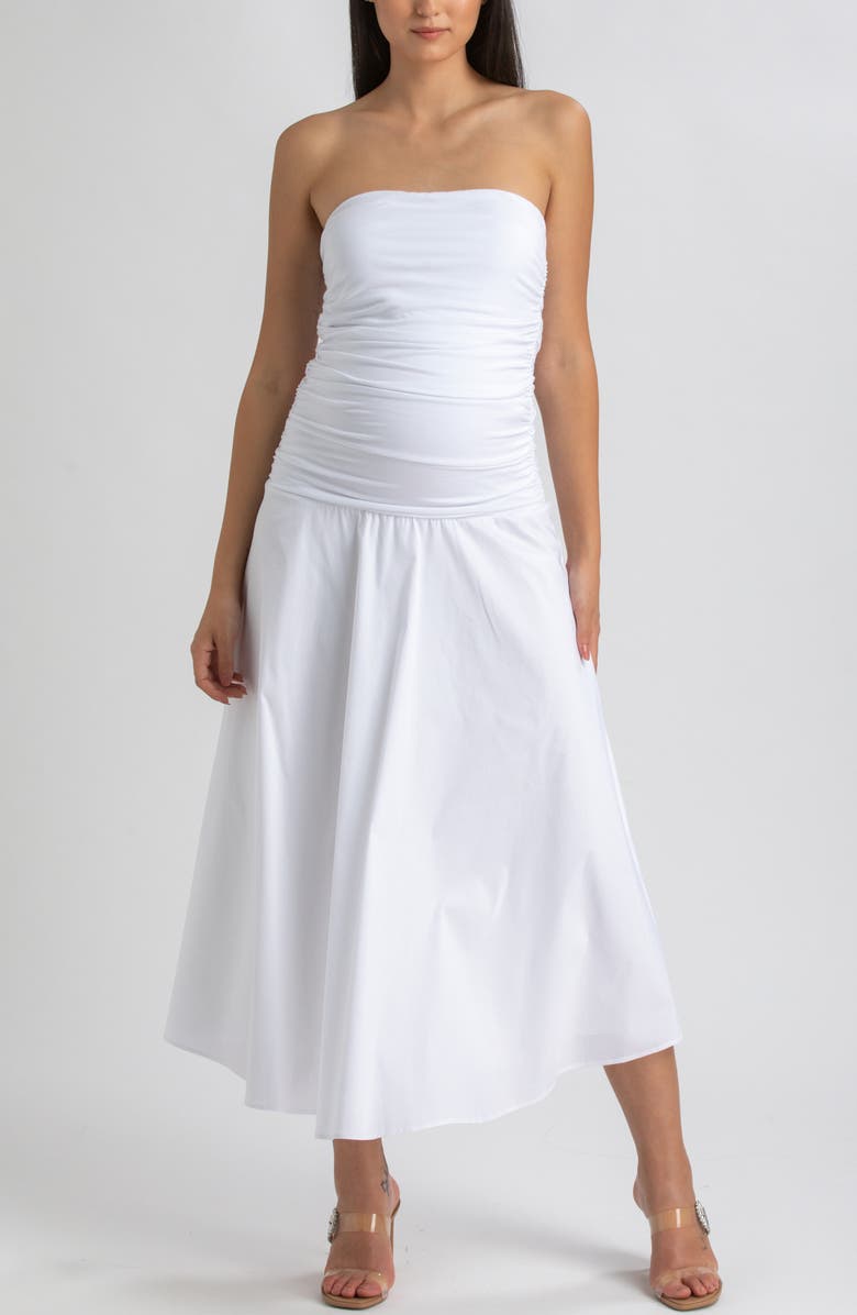 PIETRO BRUNELLI MATERNITY Strapless Drop Waist Maternity Dress, Alternate, color, White