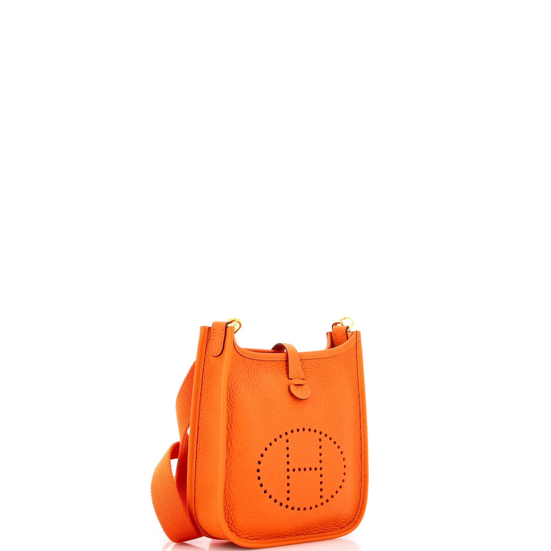 Pre-Owned Hermes Evelyne Bag Gen III Clemence TPM, Alternate, color, Orange Minium