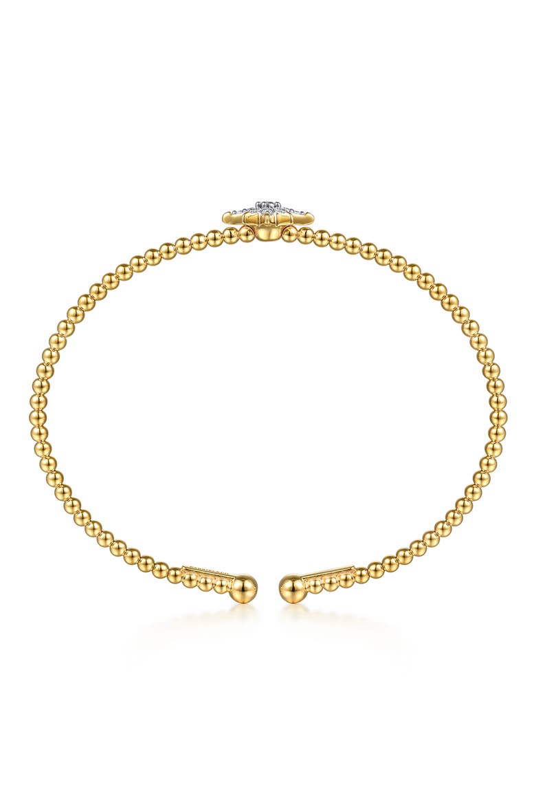 Bujukan 14k Gold Diamond Starburst Cuff Bracelet, Alternate, color, 14K YELLOW GOLD