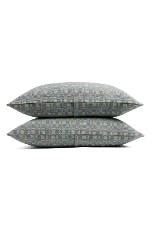 Modern Check Set of 2 Organic Cotton Jacquard Pillow Shams
