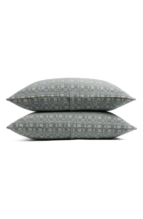 Parachute Modern Check Set Of 2 Organic Cotton Jacquard Pillow Shams In Green