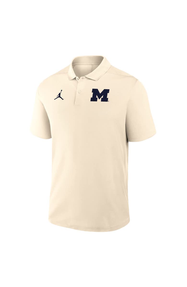 Jordan Brand Men's Jordan Brand Tan Michigan Wolverines Primary Logo Victory Performance Polo, Alternate, color, Tan