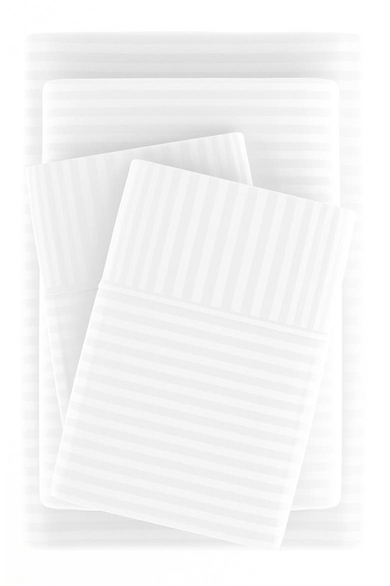 Premium Ultra Soft Striped 4-Piece Bed Sheet Set, Alternate, color, WHITE