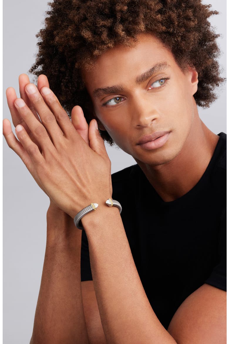 Men's Pointed Dome Cuff Bracelet, Alternate, color, TWO-TONE