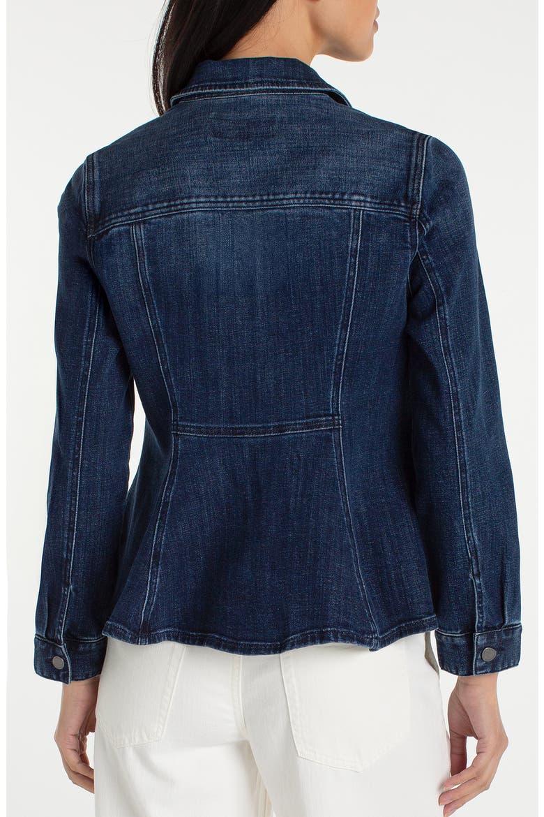 Fit & Flare Denim Trucker Jacket, Alternate, color, DELACEY