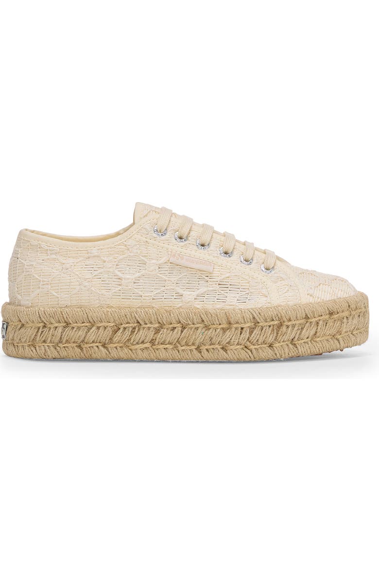 Superga 2740 Platform Crochet Rope, Main, color, White Avorio Natural