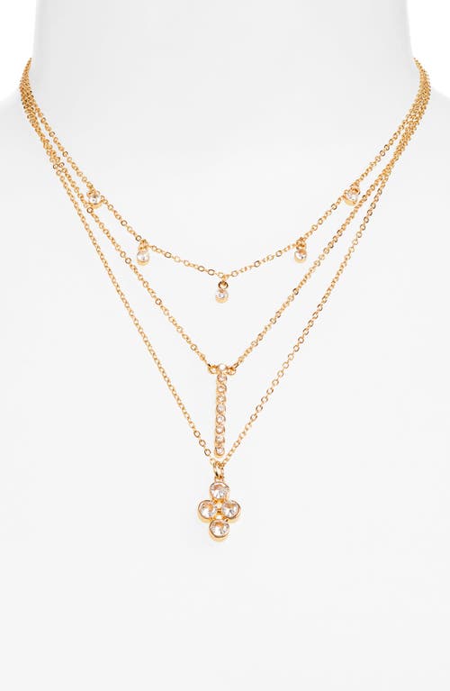 Area Stars Crystal Layered Chain Necklace In Gold