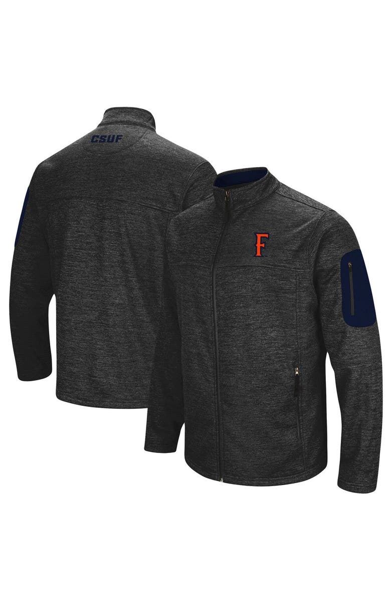 COLOSSEUM Men's Colosseum Heathered Charcoal Cal State Fullerton Titans Anchor Full-Zip Jacket, Alternate, color,