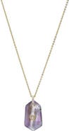 BY ADINA EDEN CZ Bezel Unique Shape Natural Stone Necklace