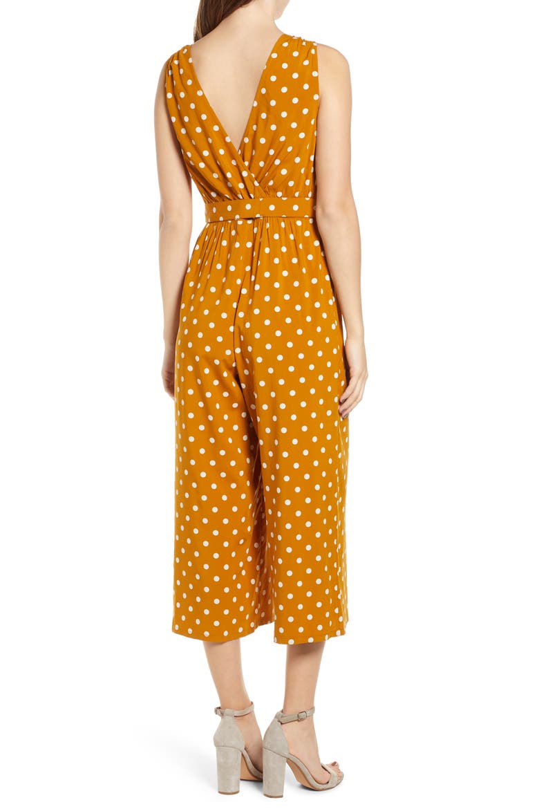 Polka Dot Jumpsuit, Alternate, color, BROWN BUCKTHORN POLKA DOT