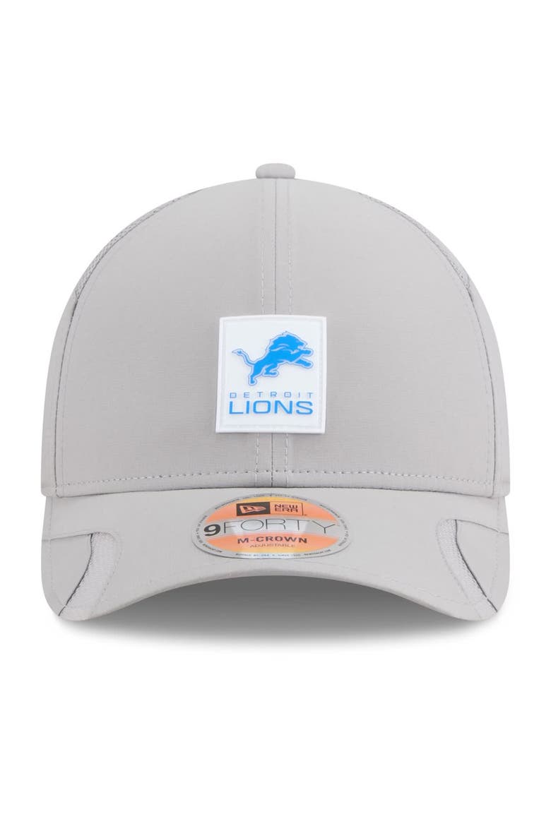 Men's New Era Gray Detroit Lions 2025 Sideline  M-Crown 9FORTY Adjustable Hat, Alternate, color, Gray