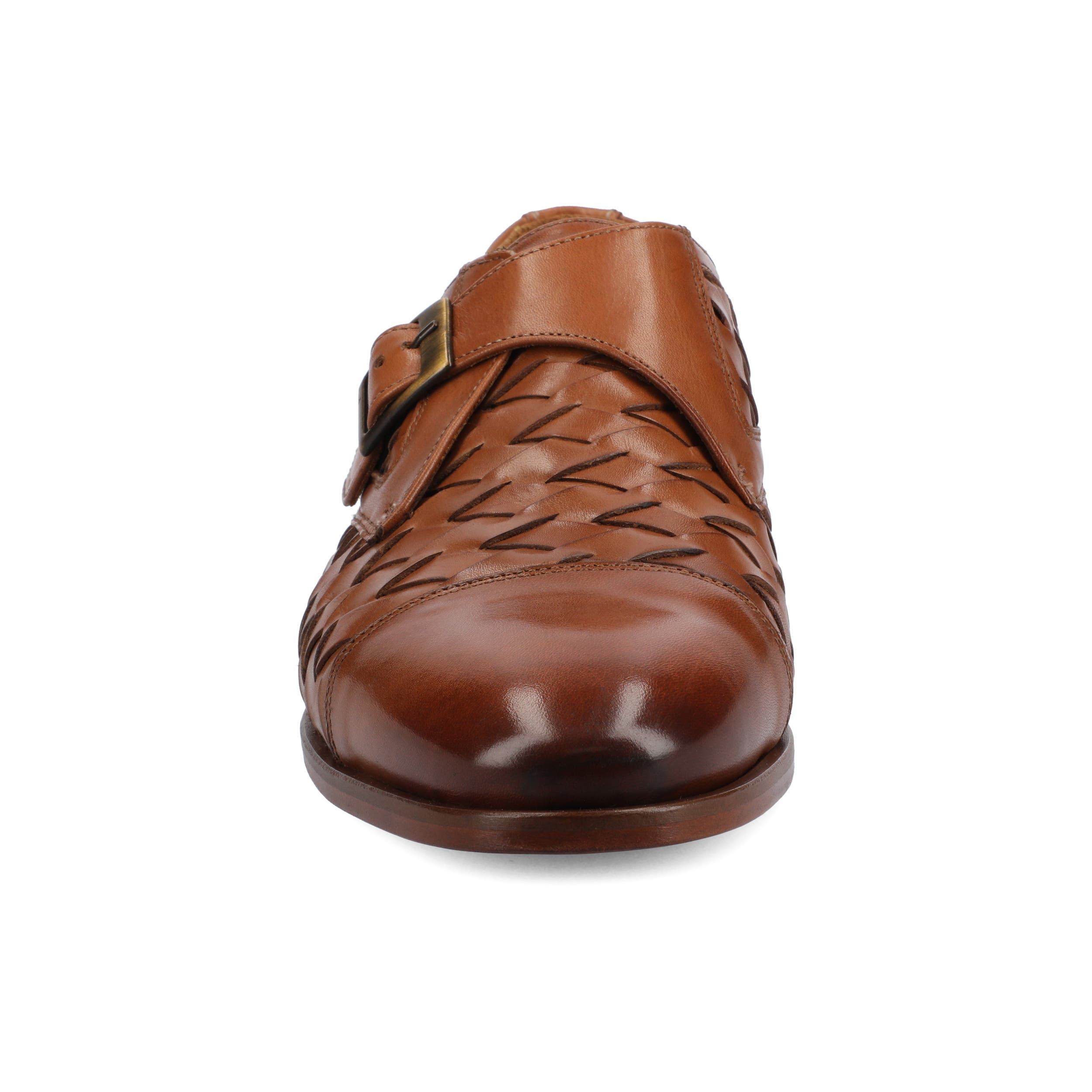 TAFT Men's Jack Monk Strap Dress Shoe, Alternate, color, Brown Woven