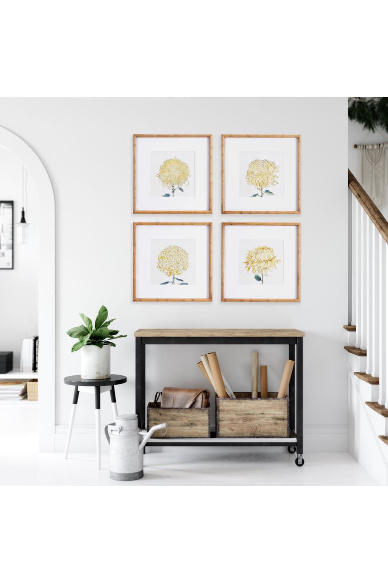 Chrysanthemum Prints Set of 4, Alternate, color, Yellow