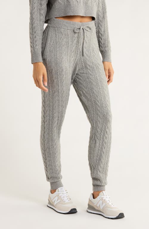 Mpg Cable Knit Joggers In Gray