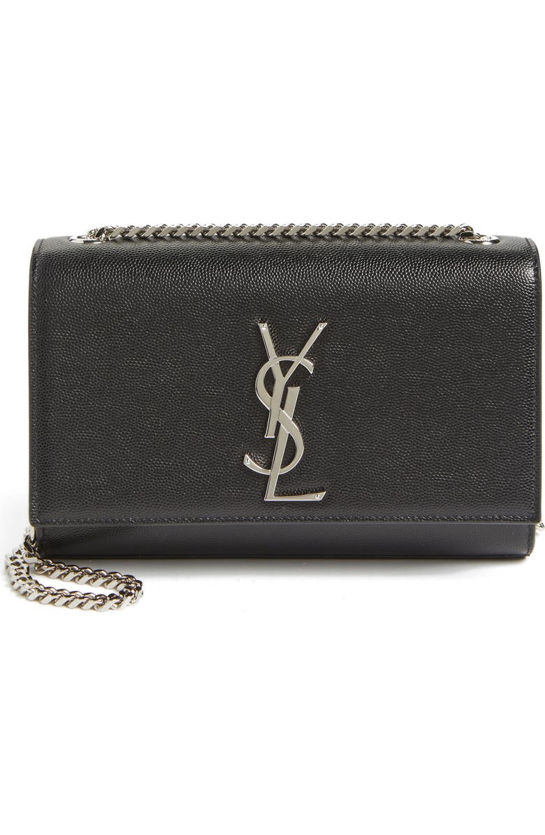 Saint Laurent Small Kate Grained Leather Crossbody Bag, Main, color,