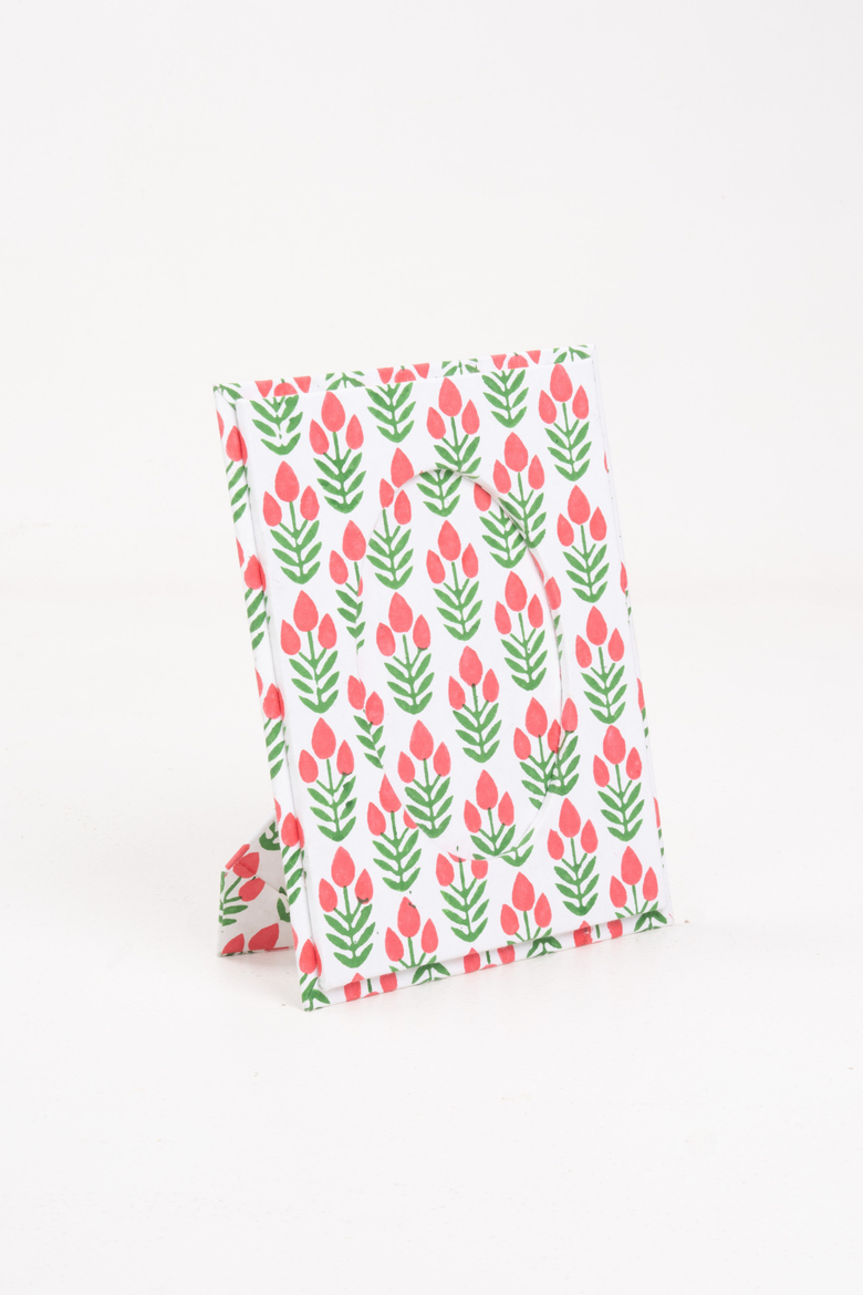 Blockprint Picture Frame, Main, color, Red Poppy