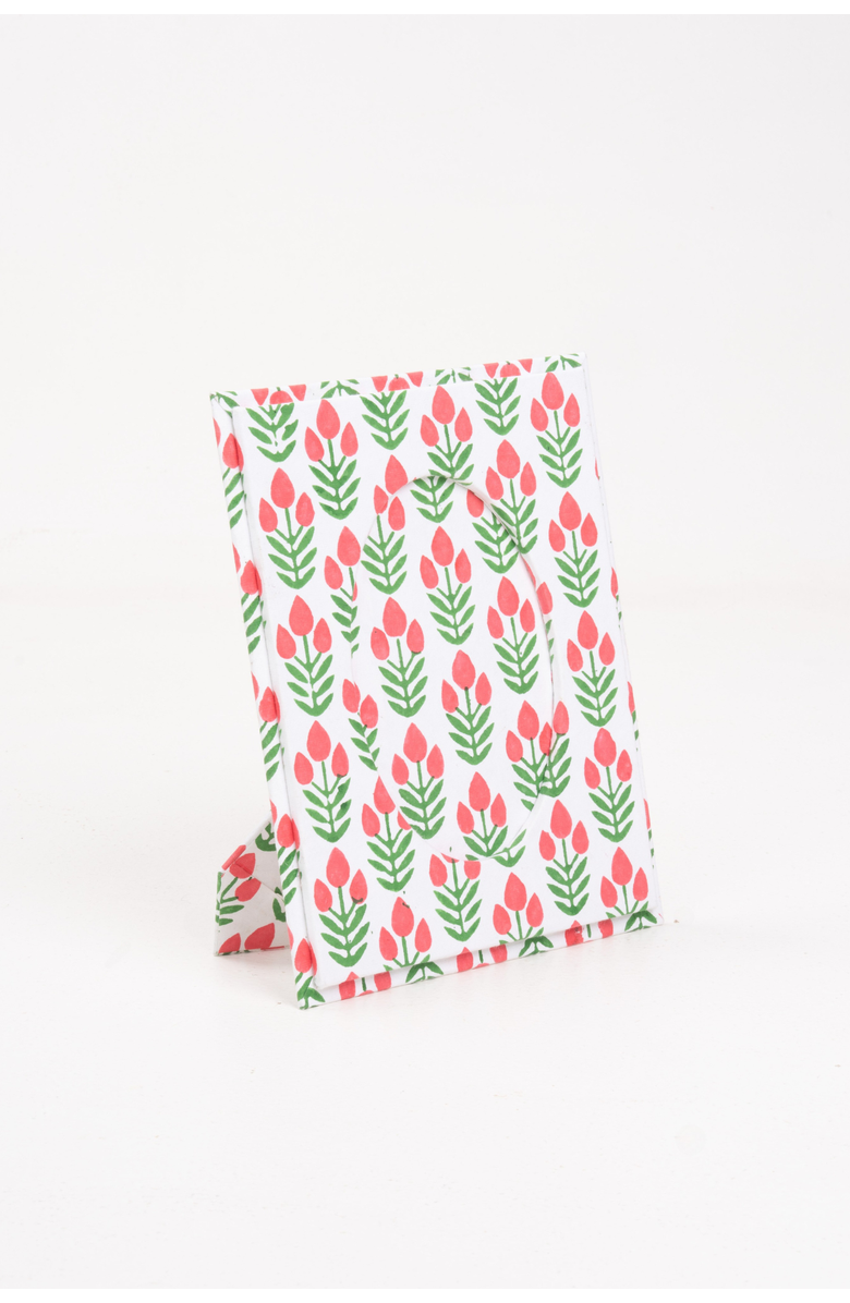 Inner Child Blockprint Picture Frame, Main, color, Red Poppy