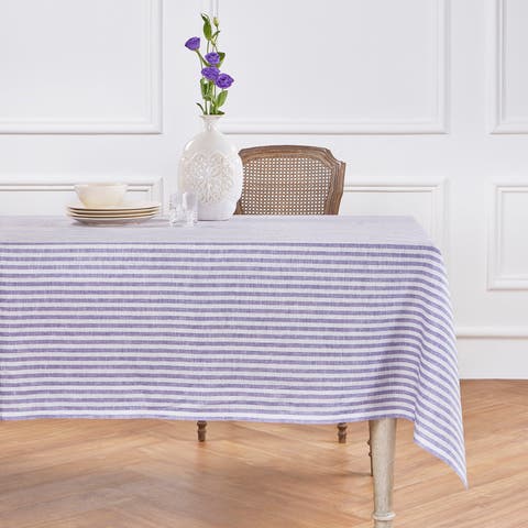 Linen Tablecloth for Spring and Easter - Amalfi Stripe, 60 x 108