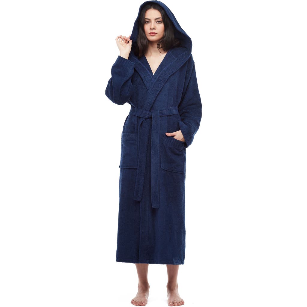 Arus Paradise Womens Hooded Cotton Bath Robe In Blue