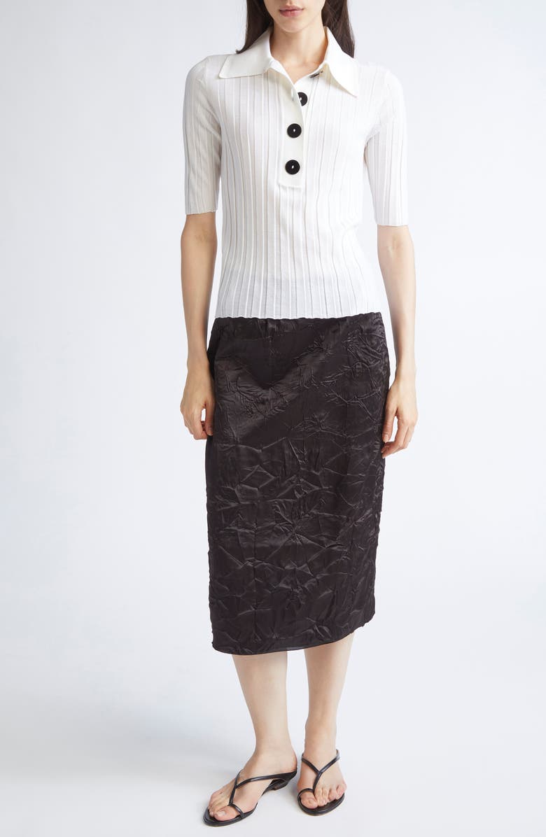 NACKIYÈ Crayon Crinkle Satin Skirt, Alternate, color, Noir