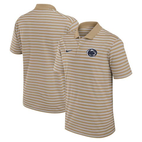 Men's Nike Tan Penn State Nittany Lions Athletic Prep Striped Performance Polo