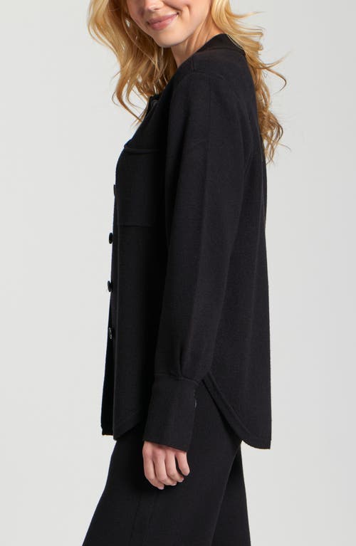 Apny Luxe Shacket In Black