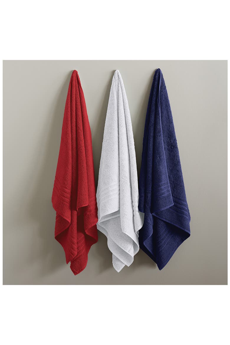 Solid Cotton 4-Piece Towel Set, Alternate, color, NAVY