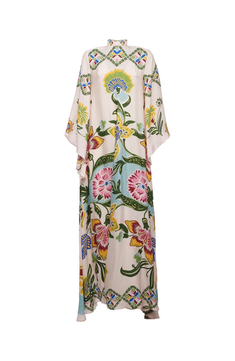 La DoubleJ Magnifico Dress Placée Folk Flowers Azzurro Pink, Alternate, color, 