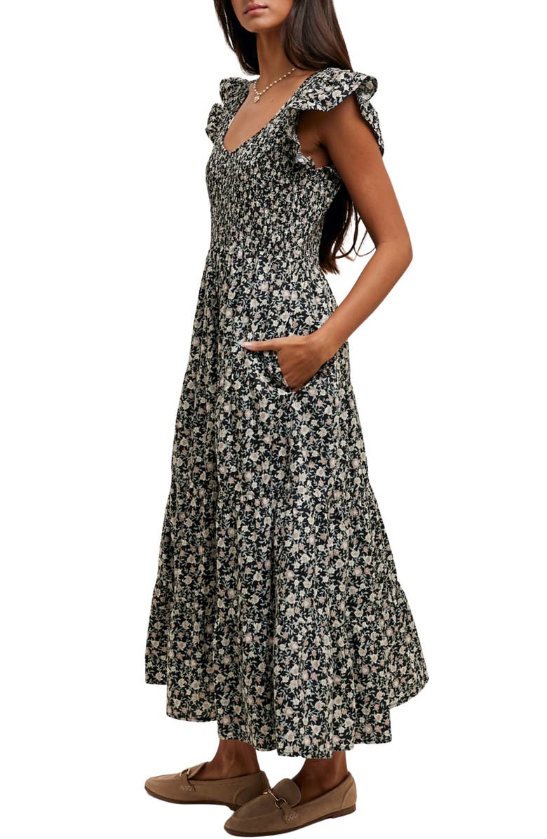 WISHLIST Floral Maxi Dress, Alternate, color, Black/ Mink
