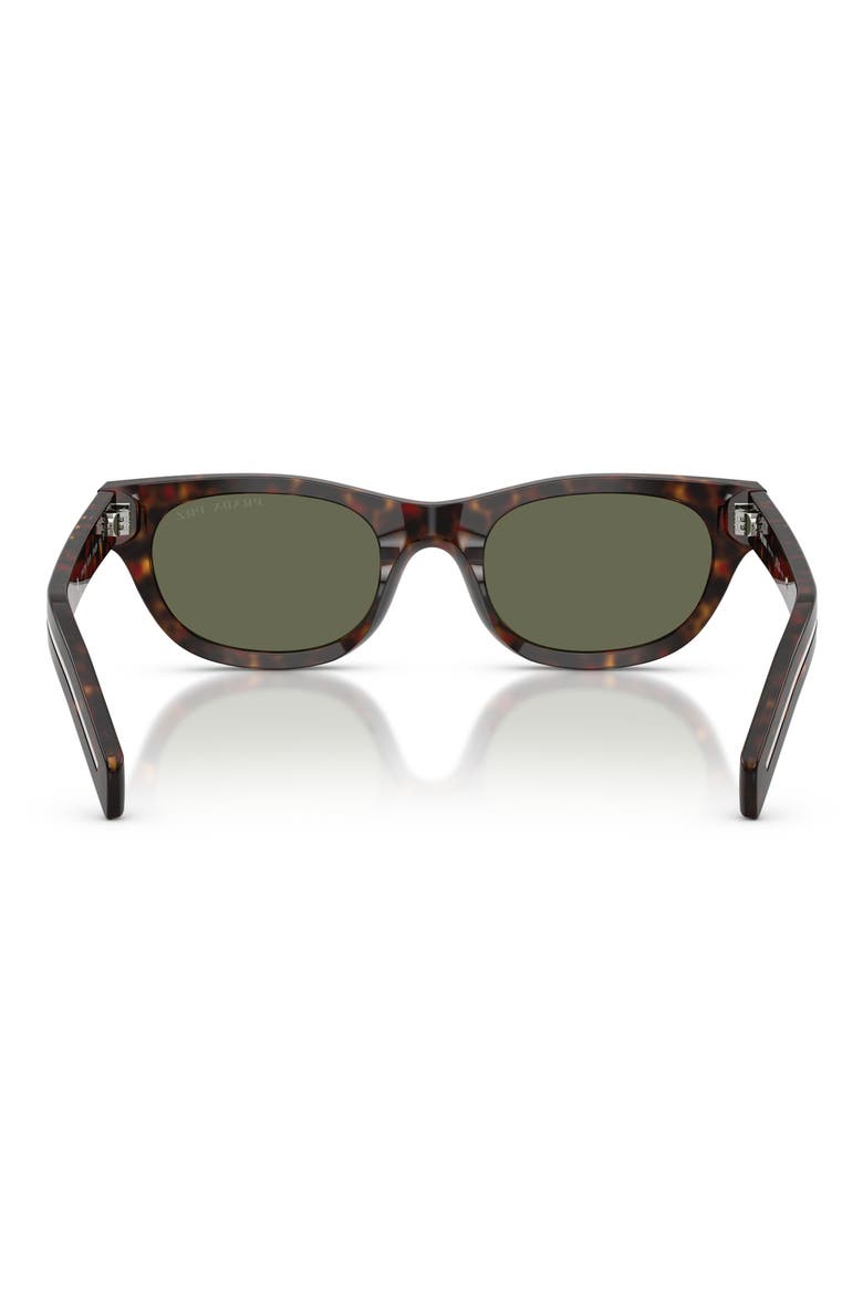 52mm Polarized Cat Eye Sunglasses, Alternate, color, HAVANA / GREEN POLAR