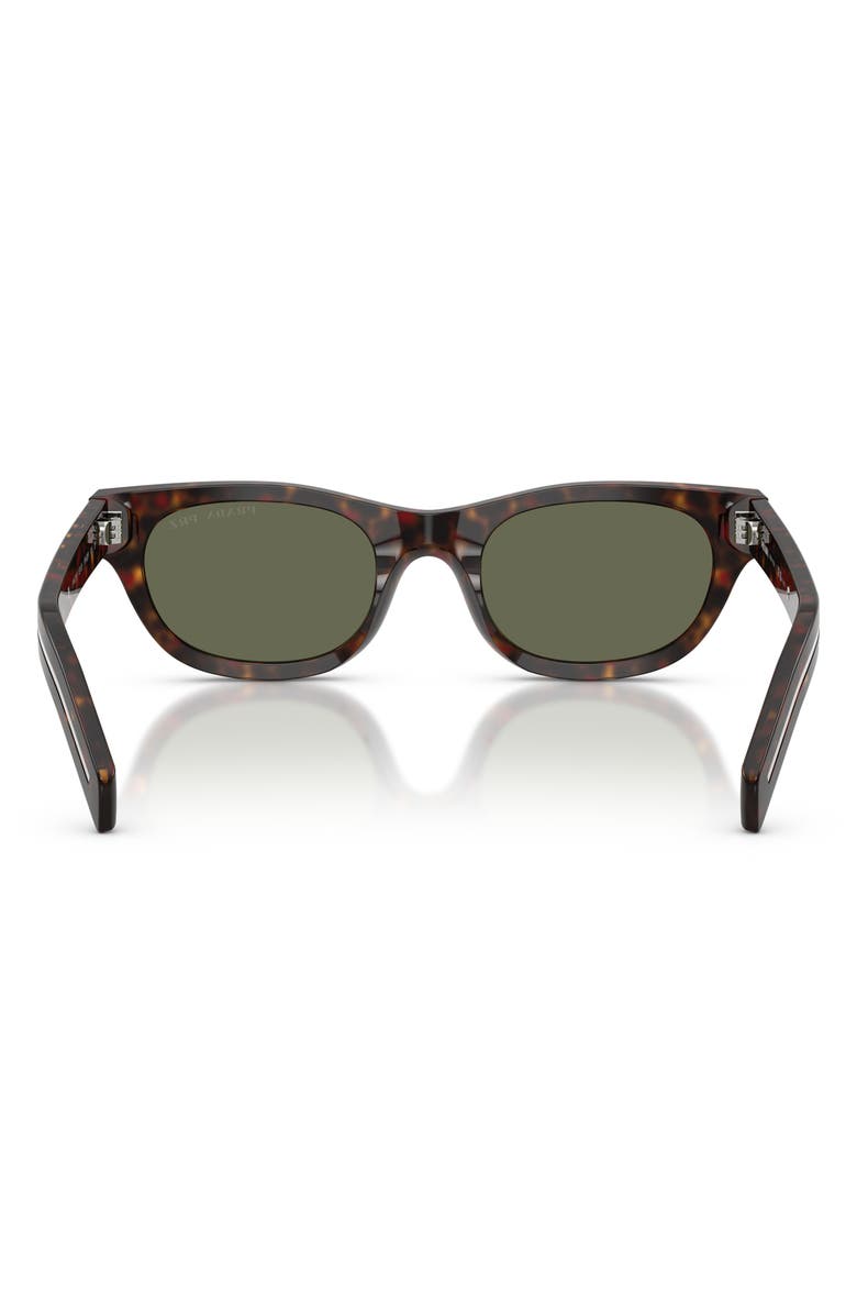 Prada 52mm Polarized Cat Eye Sunglasses, Alternate, color, Havana / Green Polar